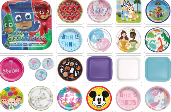 Small Disposable Characterized Party Plates