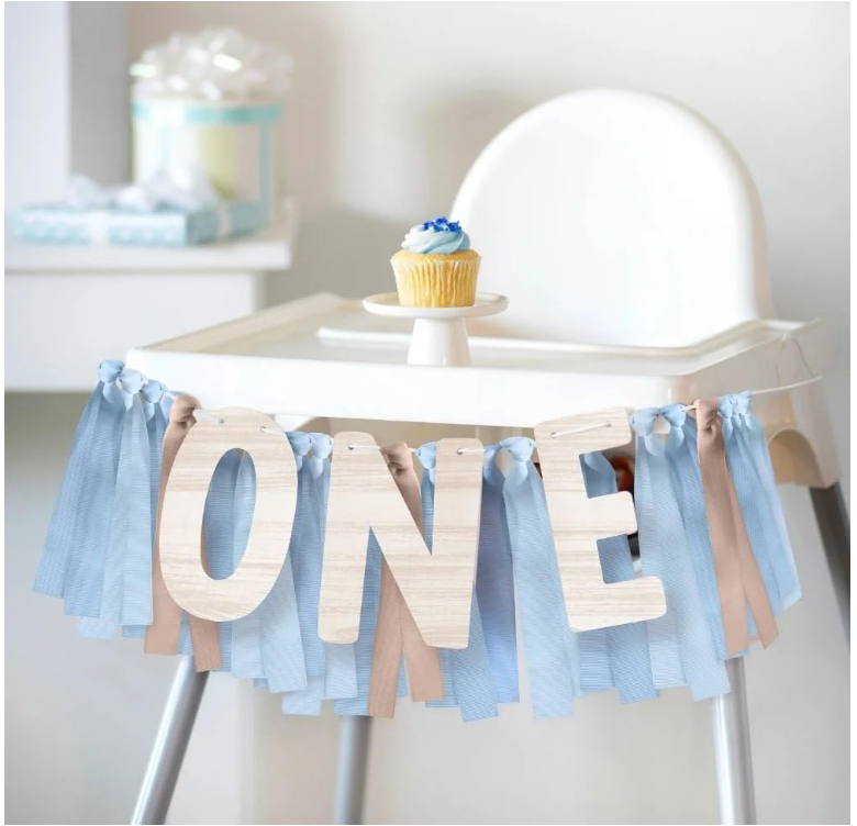 High Chair Banner Decoration Blue